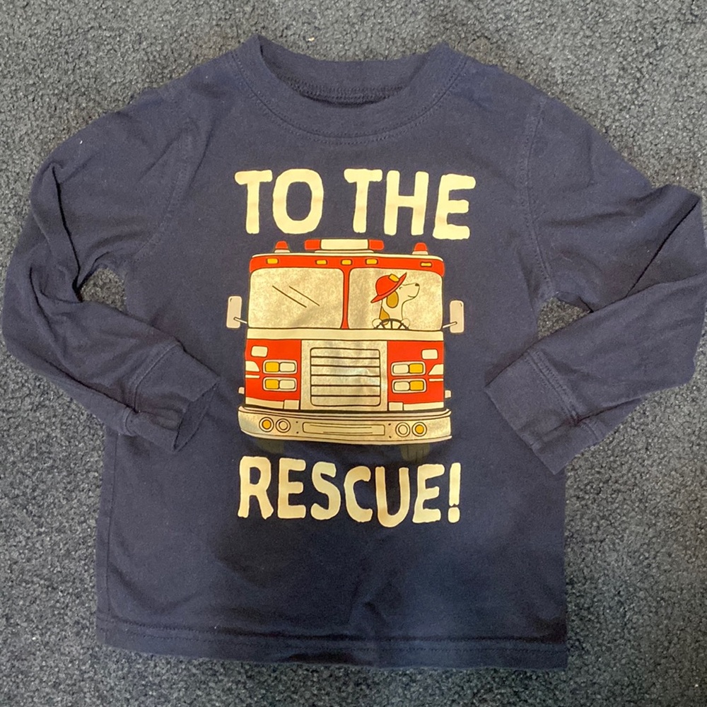Cute firetruck and dog long sleeve shirt